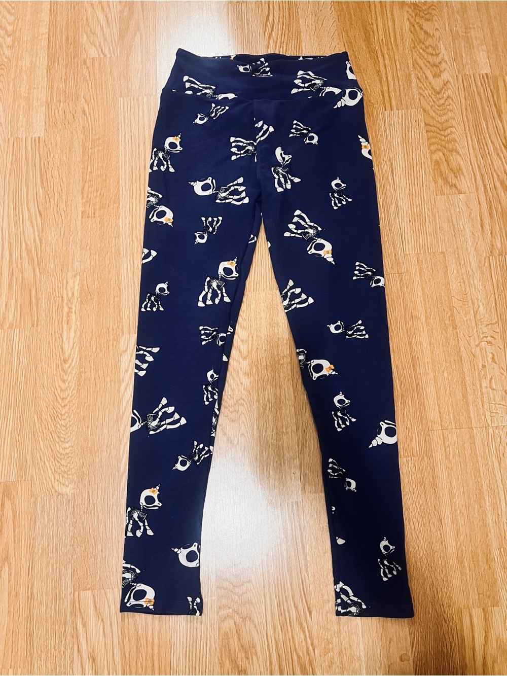 Lularoe Navy Leggings with unicorn skeleton print - one size